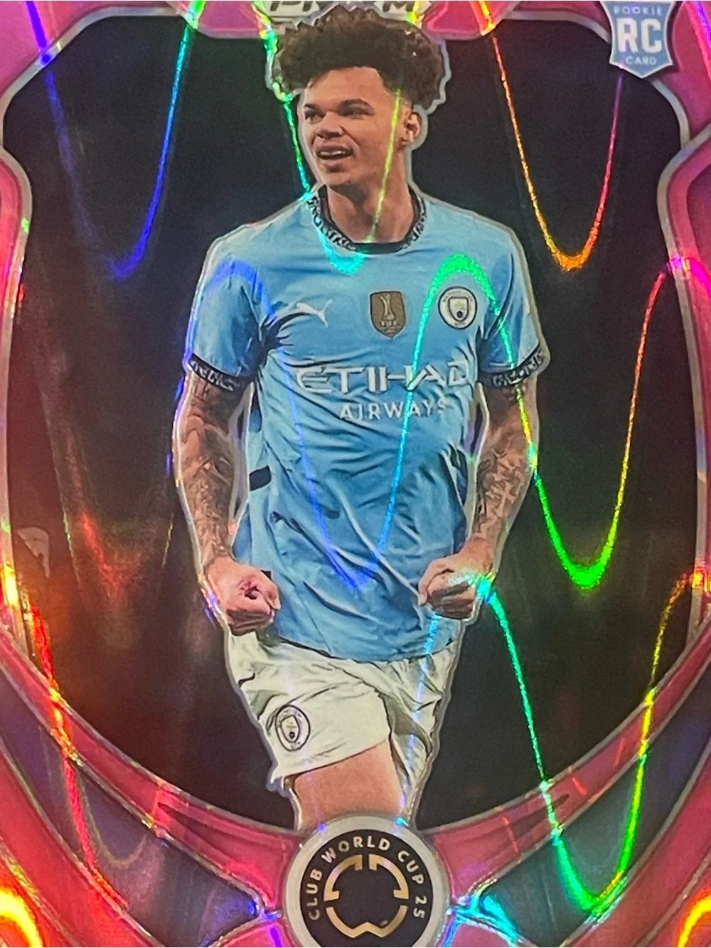 Pink Raywave 2025 Club World Cup Nico O'Reilly Man City Rookie Card 020/299